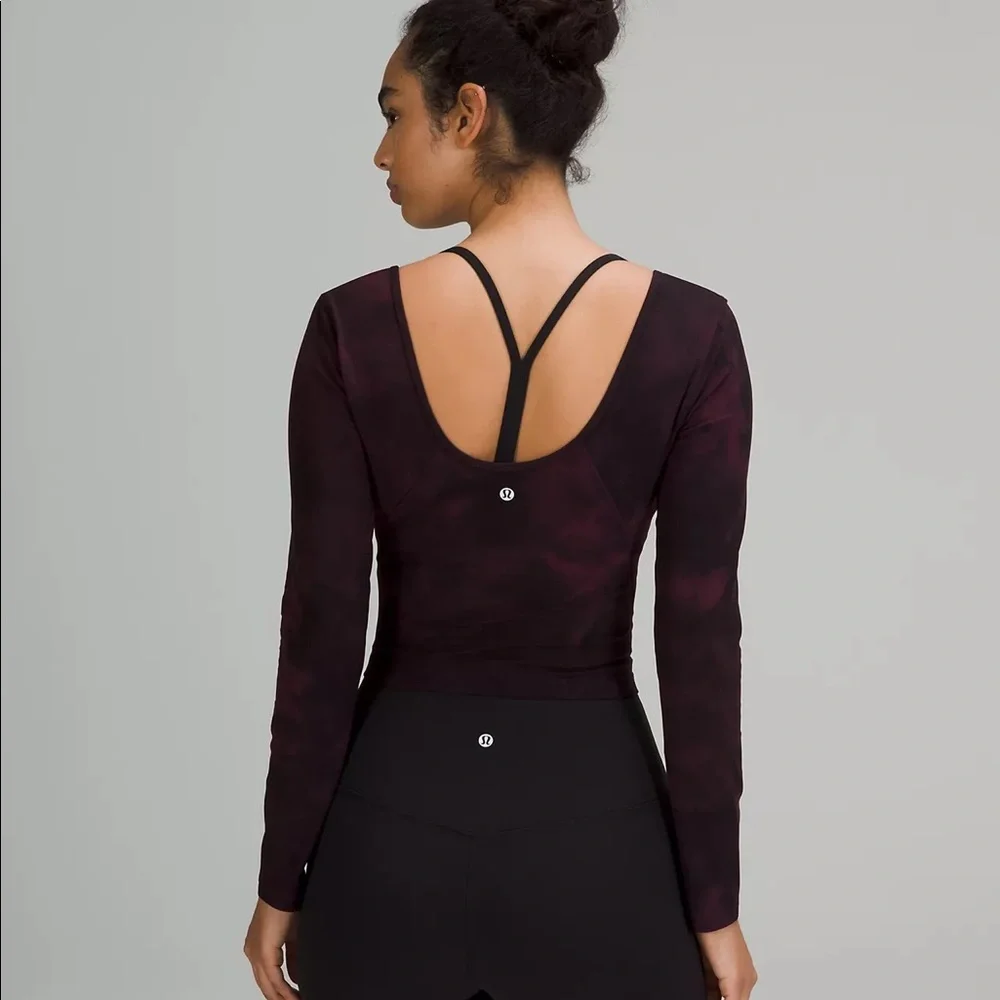 lululemon Align Long Sleeve Shirt DIDC size 6 Diamond dye cassis black - Picture 8 of 8